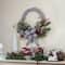 24" Black & White Houndstooth, Pine & Berry Wreath